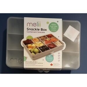 melii Snackle Box Removable Divider Easy Open Snack Food Container *NEW*‎ Gray